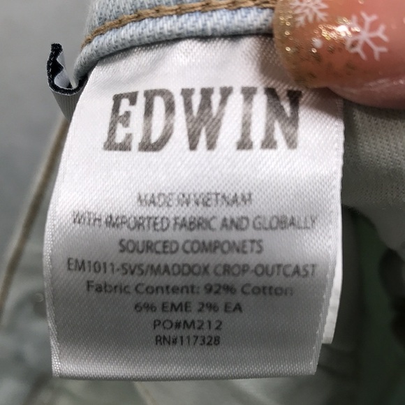 Edwin Women's Maddox Cropped Light Wash Jeans New - Picture 11 of 11